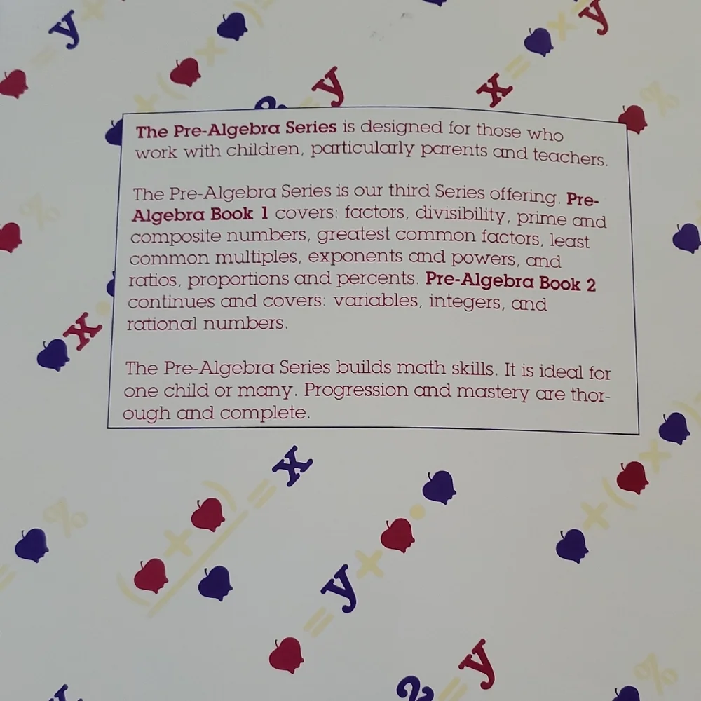 Straight Forward Pre-Algebra Books 1 and 2